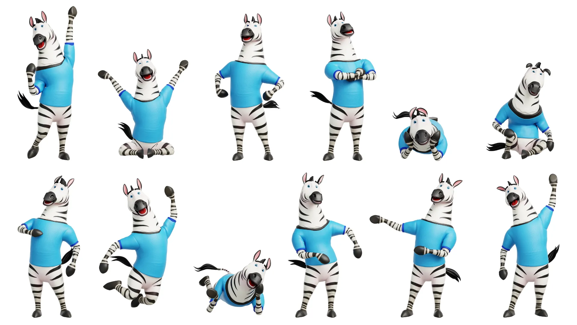 Mascot poses: Zebra — 7